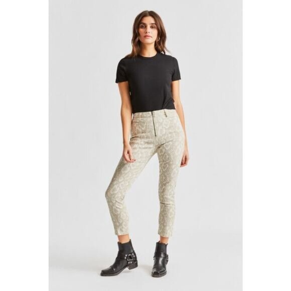 BRIXTON Slater High Waisted Slim Fit Pant Sz 27 Snakeskin - Picture 2 of 8